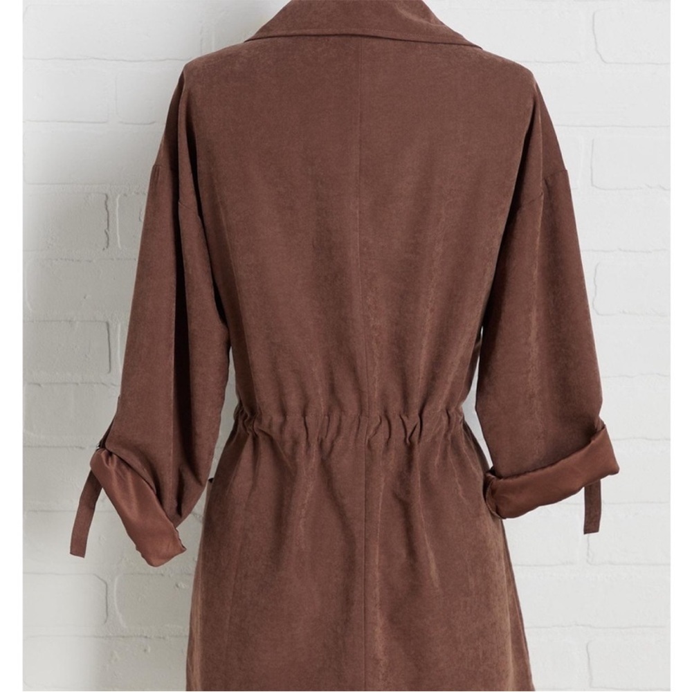 VERSONA olive green faux suede collared
canvas jacket size s - Picture 7 of 8